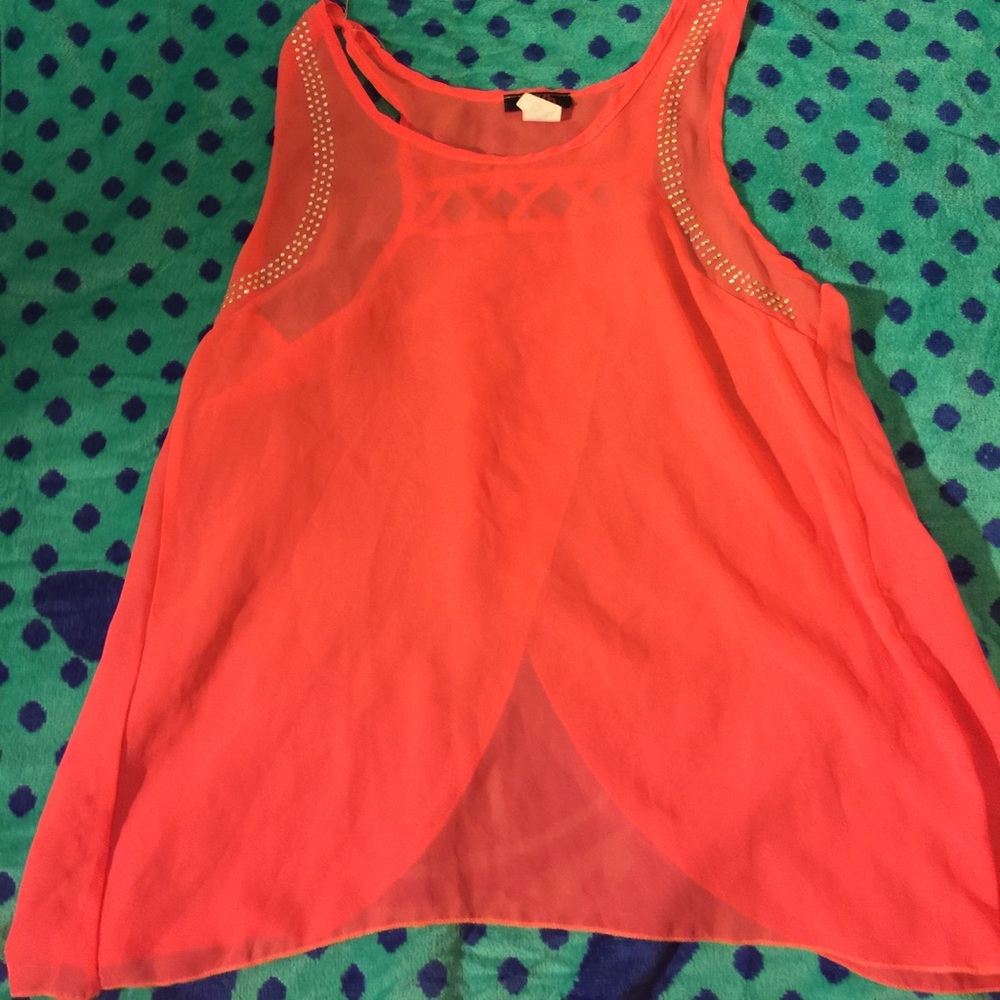 Coral sheer top