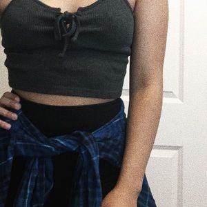 Vibrant blue and black flannel