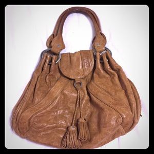 Beautiful tan leather shoulder bag