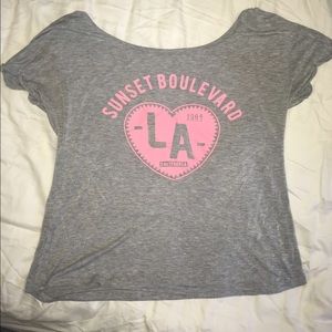 T shirt with LA Sunset Boulevard logo.