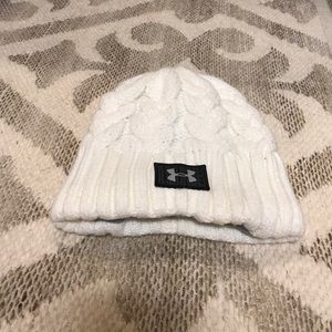 Under Armor off-white colored knit beanie