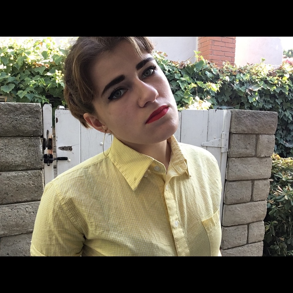 yellow gingham american apparel crop