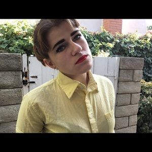 yellow gingham american apparel crop