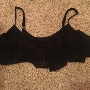Crochet black swim top