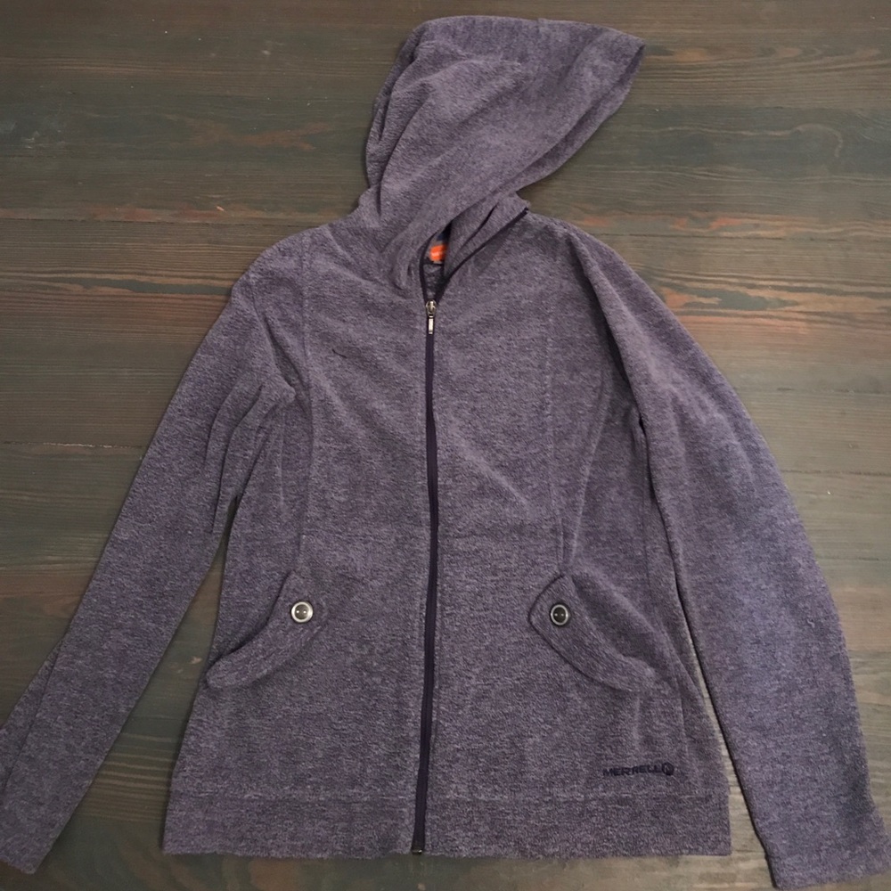 Heathered purple zip up fleece