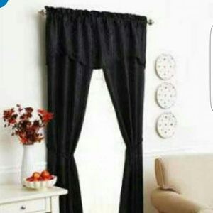 Black damask curtins 84inches