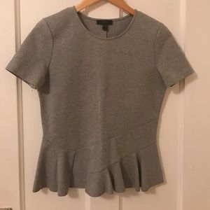 J. Crew tee with ruffle peplum hem