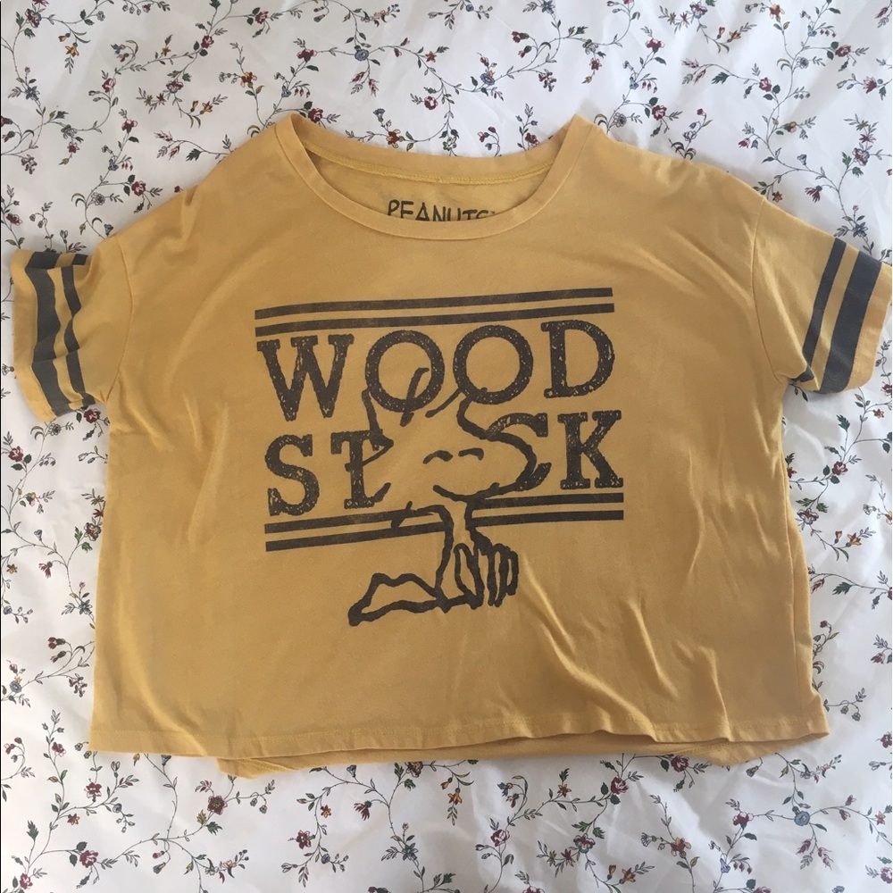 Mustard yellow Woodstock crop top