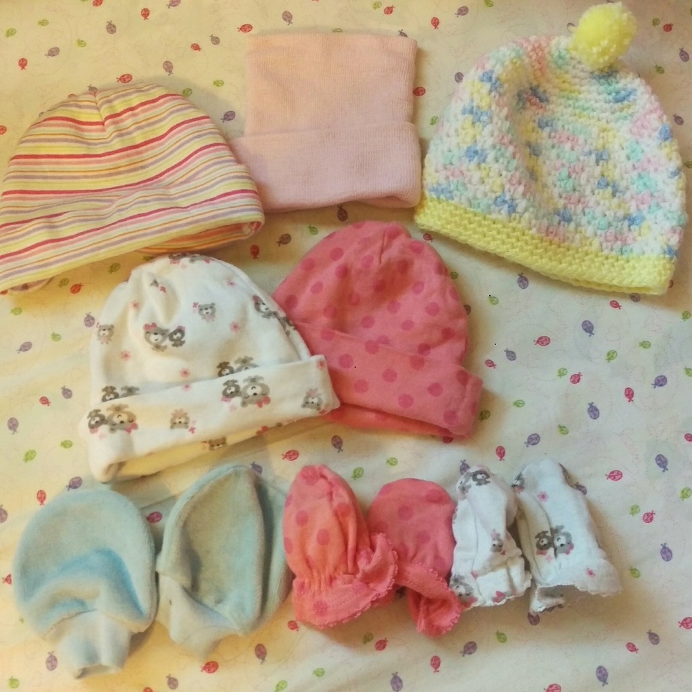 Baby girl Hats & mittens Newborn - 3Months
