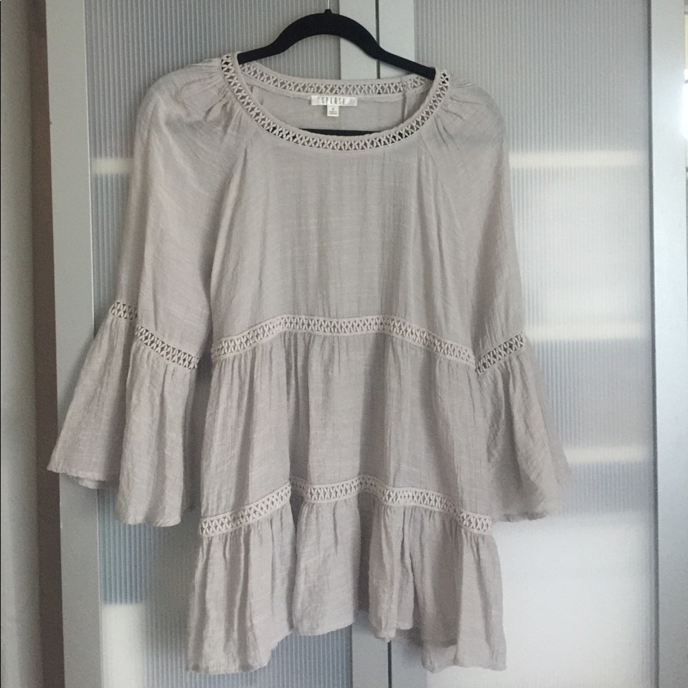 Spense Gray Flowy Top / Blouse