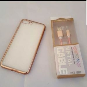 Clear case for iPhone 7plus with charging cable