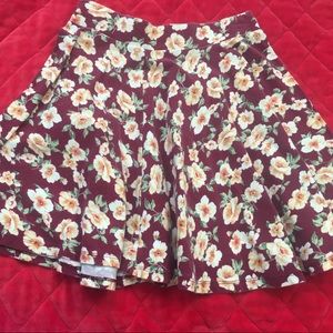 FLORAL MAROON SKIRT