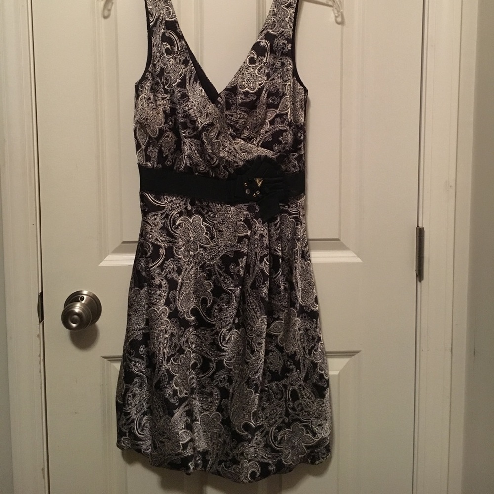 Black and white paisley dress