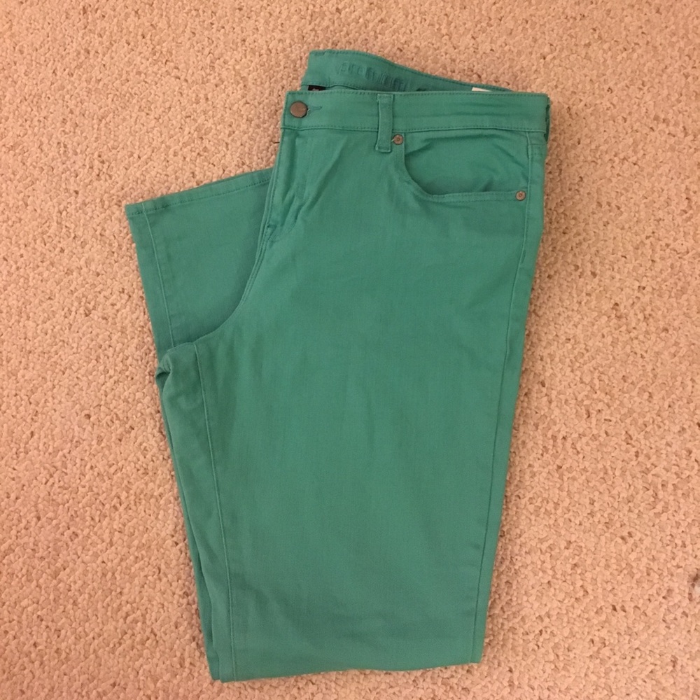 Aqua colored skinny jeans