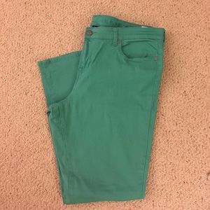 Aqua colored skinny jeans