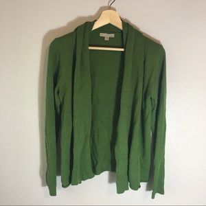 Green open knit cardigan