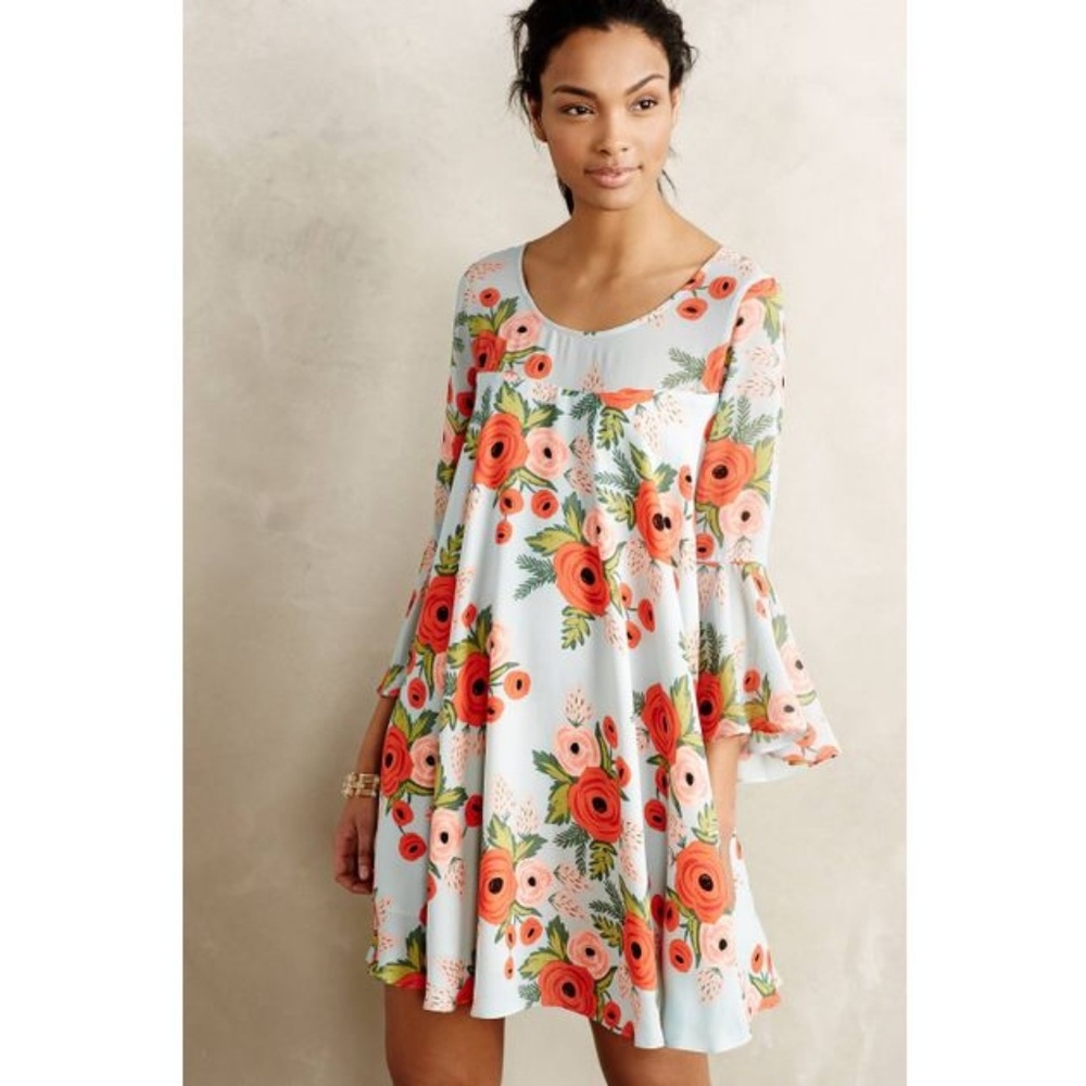 PAPER CROWN fluttered blooms swing dress