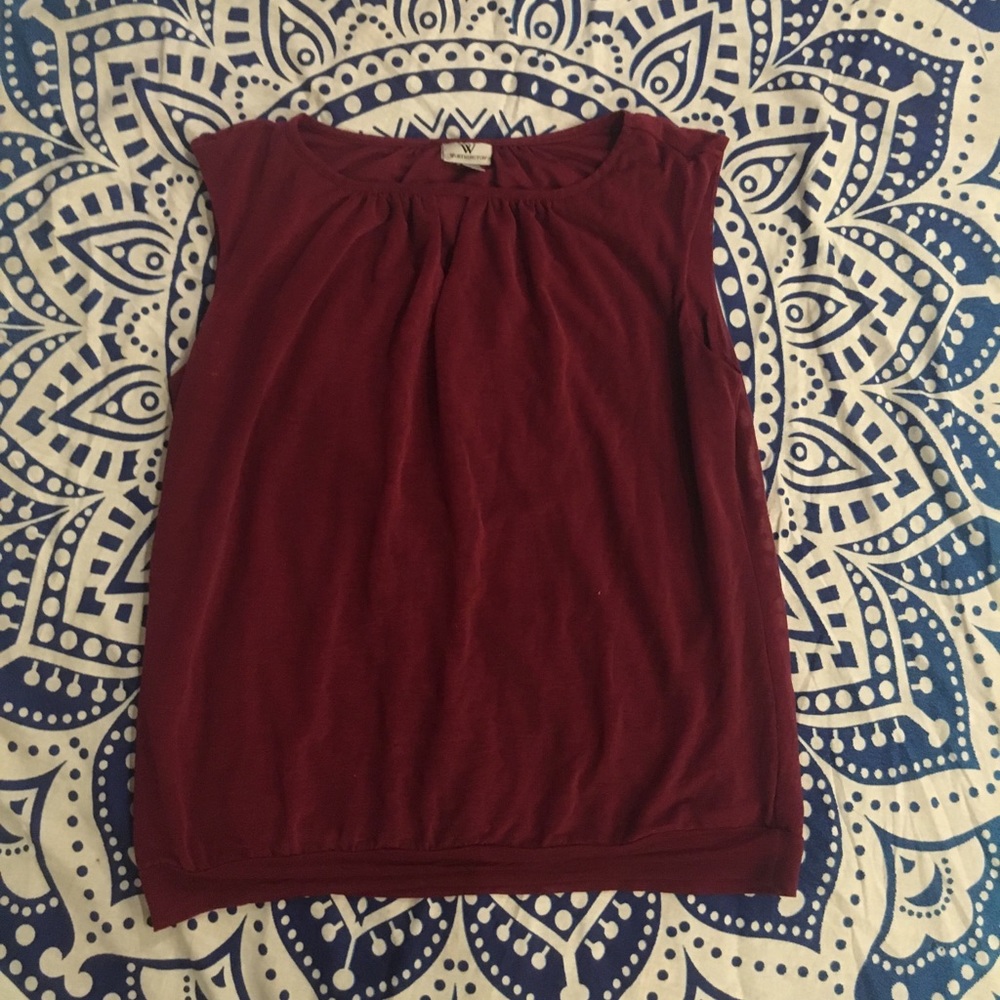 WORTHINGTON Burgundy Key Hole Top