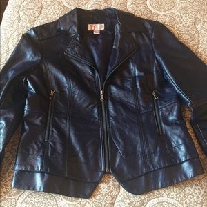 Blue faux leather Jacket