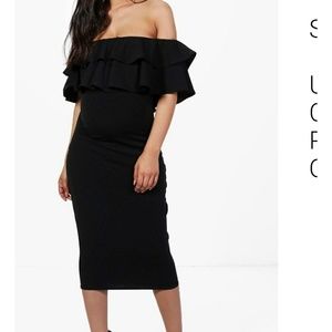 Maternity off the shoulder midi dress
