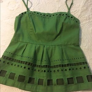 Green Maeve (Anthropologie) Peplum Tank Top