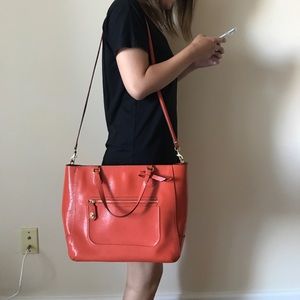 Authentic Orange Coach bag with long strap