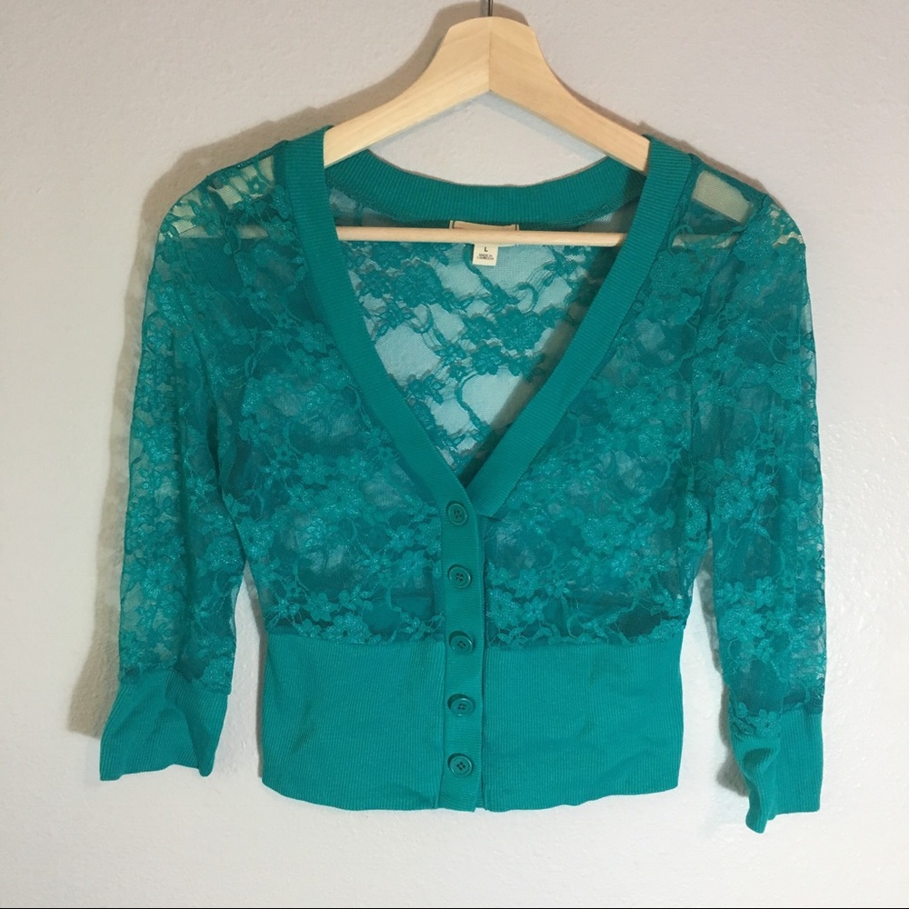 Blue lace shrug