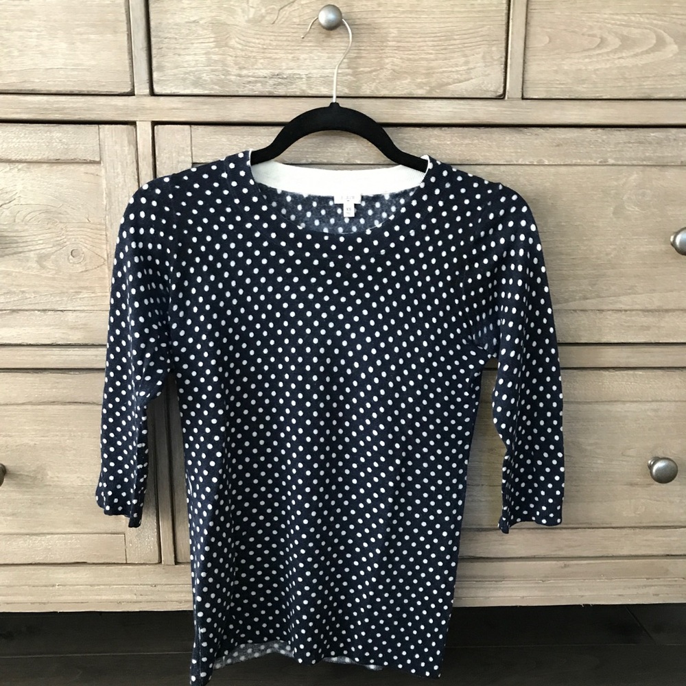 J Crew Polka Dot sweater size xs 100% merino wool