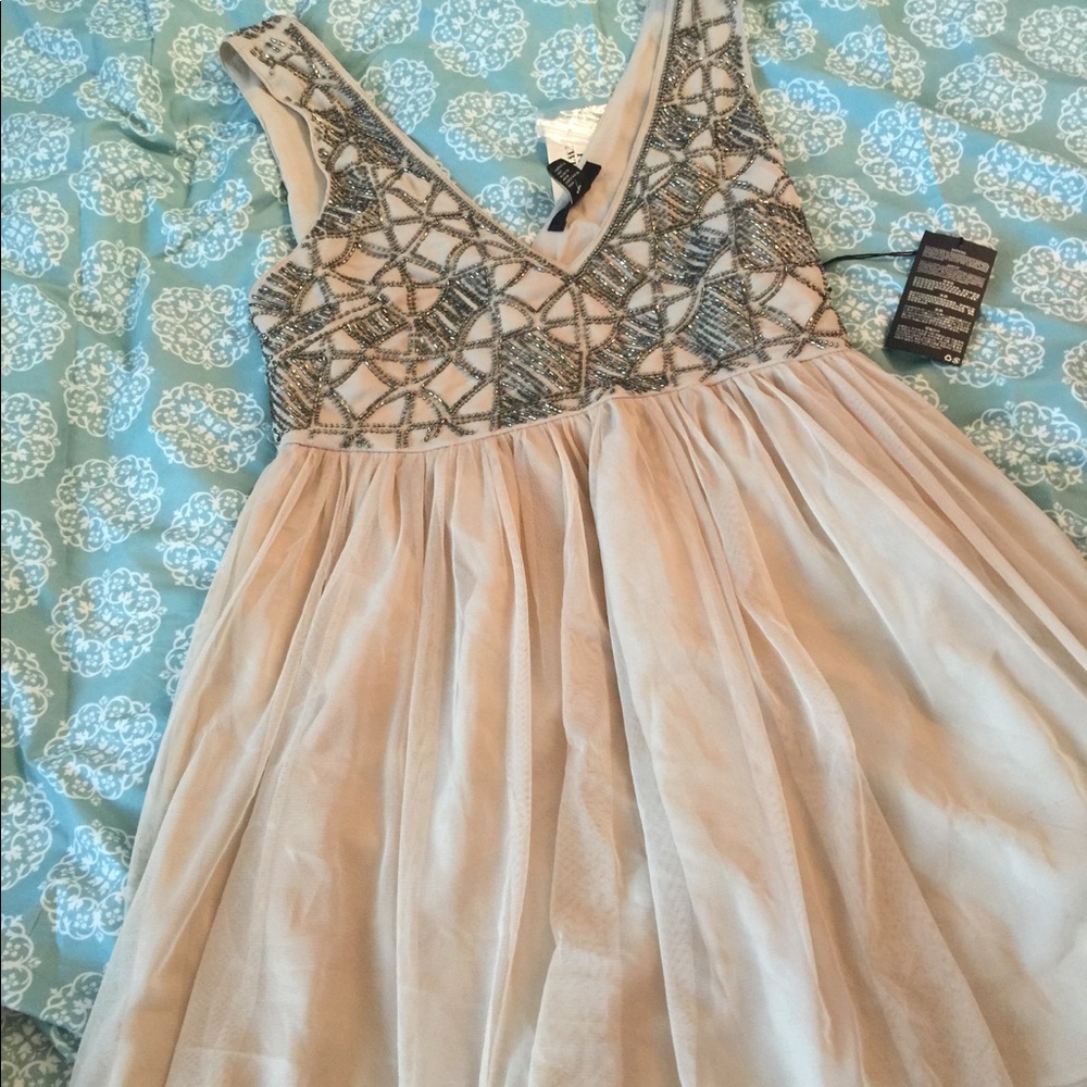 Bohemian Forever 21 beaded tulle tunic/ dress NWT