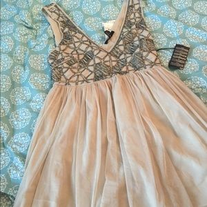 Bohemian Forever 21 beaded tulle tunic/ dress NWT