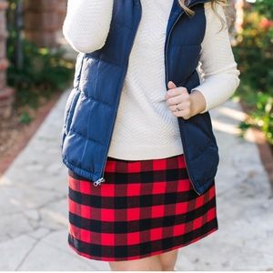 Old Navy Red & Black Buffalo Check Plaid Skirt
