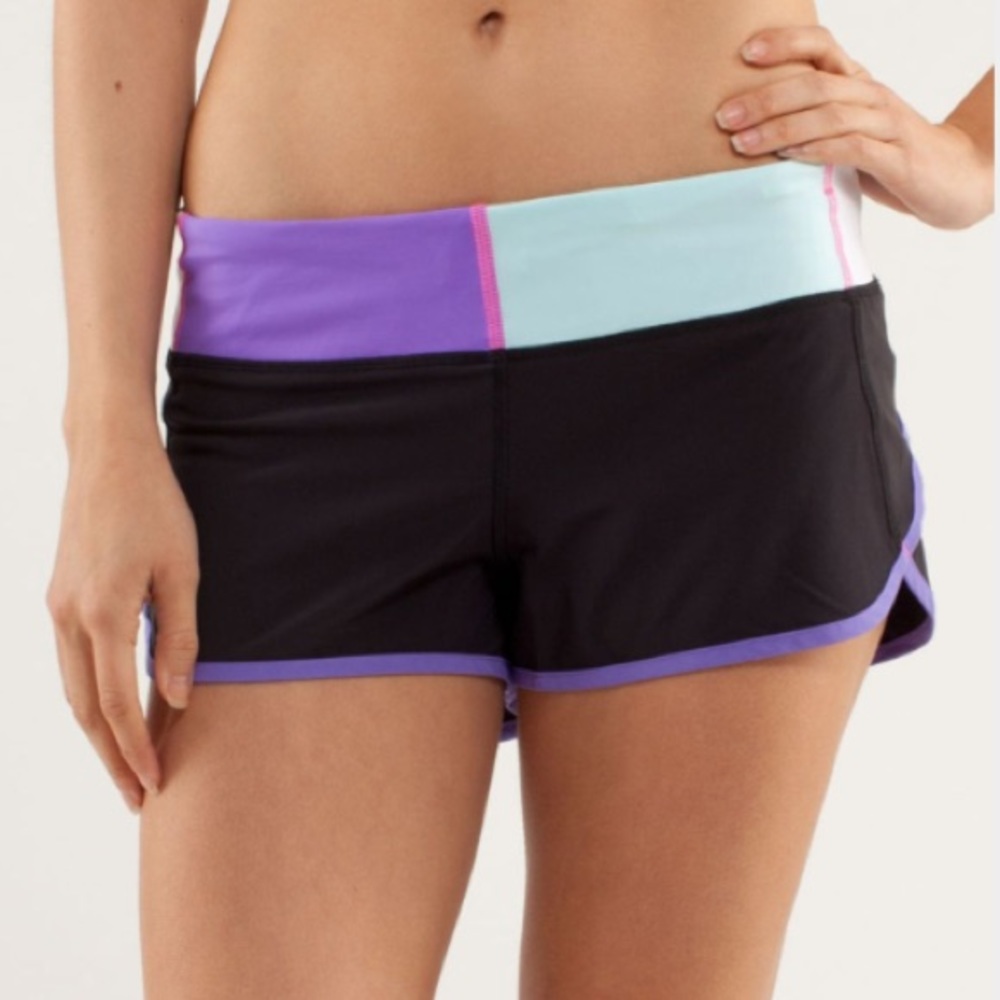 Lululemon Speed Shorts - Sz 2 Black & Purple