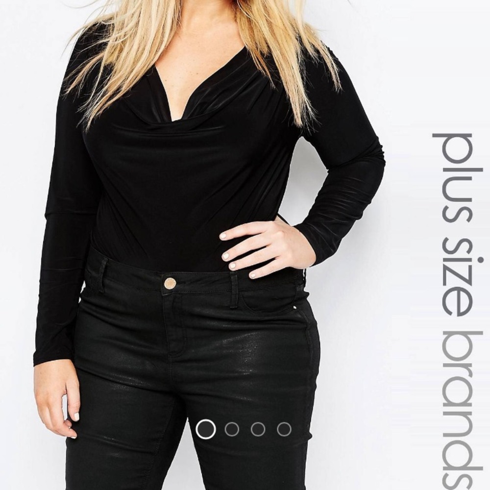 Misguided Plus Slinky Cowl Neck Bodysuit