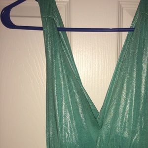 Formal Light Teal Dress with Train, Size 6 (Small)