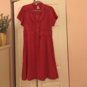 Fun and sweet, red lightweight cotton dress.