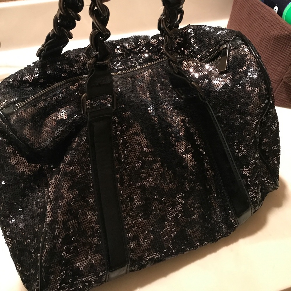 Black sequence purse