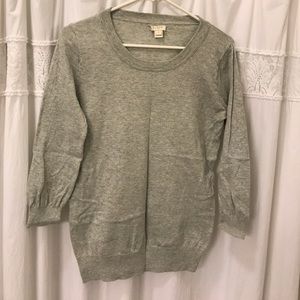 JCrew Factory grey 3/4 sleeve sweater