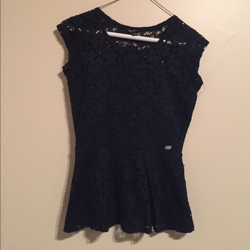 Guess Black Lace Top