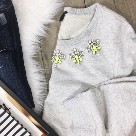 J. Crew Tops - J. Crew • Jeweled Sweatshirt