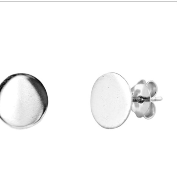 Small Circle 6mm 925 Sterling Silver Stud Earrings - Picture 2 of 2