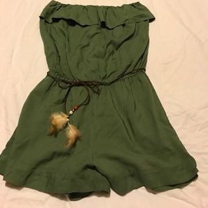 Earthbound romper M w pockets safari green