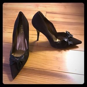 BCBG brown suede pumps