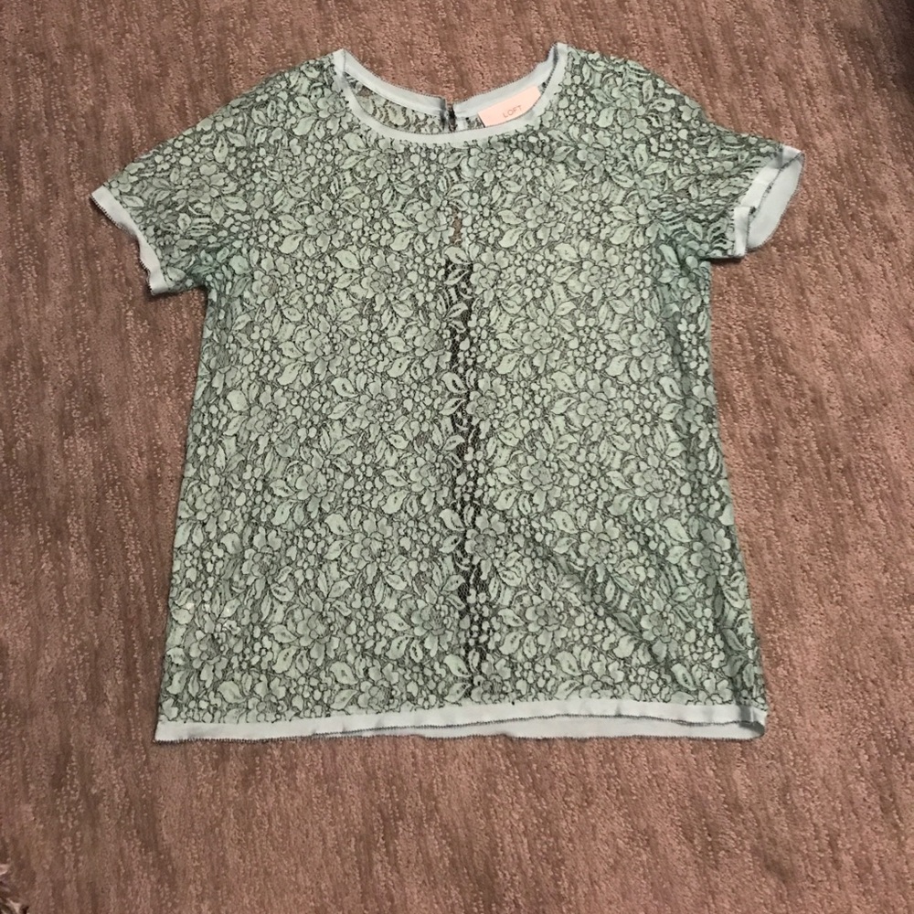 Loft Blue Lace T-Shirt