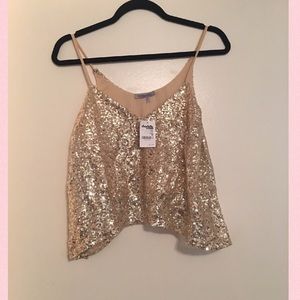 💕Gold sequins crop top💕