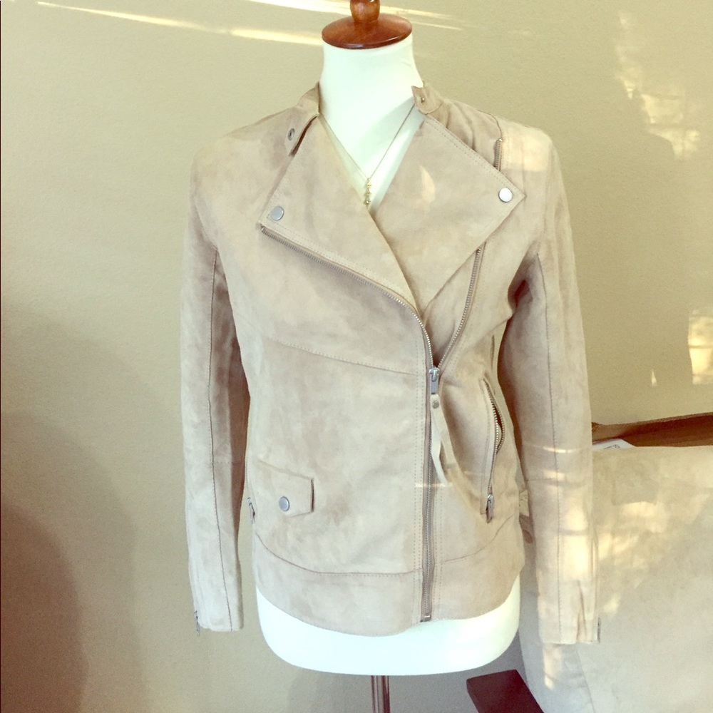 NWT Tan suede Moto jacket