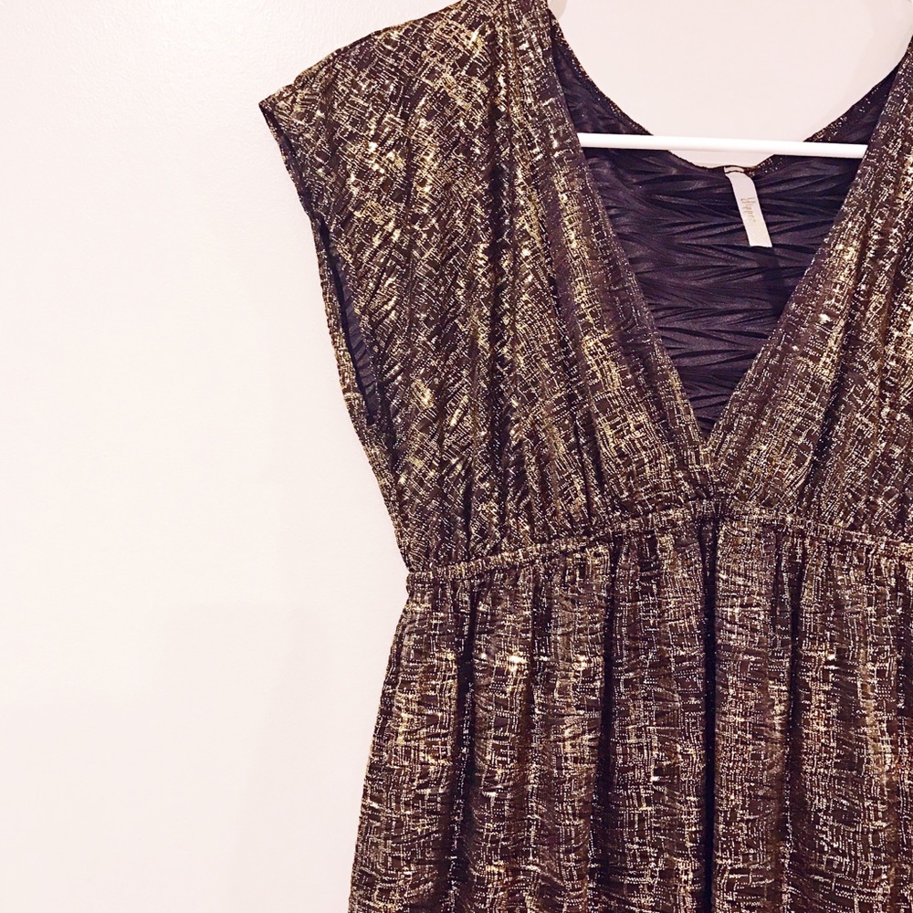 Yippee Black/Gold Metallic Dress