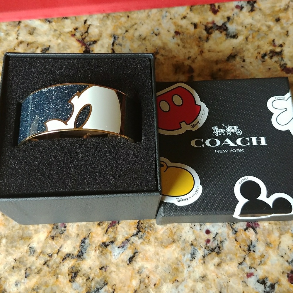 NWT Coach Mickey Mouse Profile Bangle Bracelet