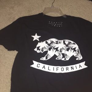 California bear cute t shirt black and white