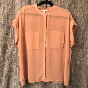 CAbi Sheer Button Up Blouse