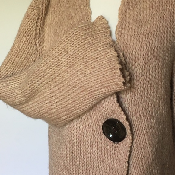 EUC Hand Knit WOOL Cardigan Sweater- size L - Picture 5 of 8